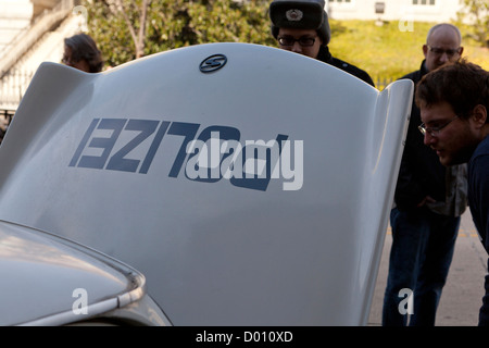 WWII-Ära DDR Polizei Trabant Auto Stockfoto