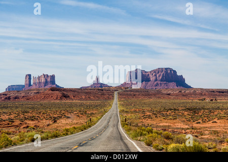 Blick von Monument Valley scenic Highway US 163 in Utah. Stockfoto