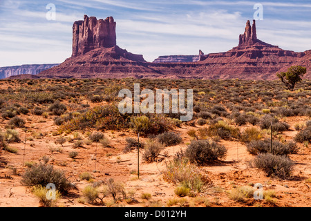 Blick von Monument Valley scenic Highway US 163 in Utah. Stockfoto