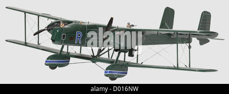 Ein Handley Page 'Heyford' K 3500, gut konstruiertes Modell, der hölzerne Rumpf in sattem Grün mit R.A.F. Markierungen lackiert, mit einer Dummy-Besatzung bestehend aus einem Frontkanonner, einem Piloten und einem weiteren Kanonierer, die Propeller auf drehbaren Achsen, das Chassis mit Gummirädern, ursprünglich ein flugfähiges Modell, aber jetzt statisch. Flügelspannweite 107 cm, historisch, historisch, 20. Jahrhundert, Objekt, Objekte, Stills, Ausschnitt, Ausschnitte, Ausschnitt, Ausschnitte, Miniaturen, Miniatur, Mini, Modellbau, Modellbau, Spielzeug, Spielzeug, Flugzeug, Flugzeug, Flugzeug, Flugzeuge, Flugzeuge, Flugzeuge, Zusatzrechte-Clearences-nicht verfügbar Stockfoto