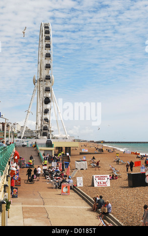 Brighton-Rad an der Strandpromenade von Pier und Strand. East Sussex. England Stockfoto