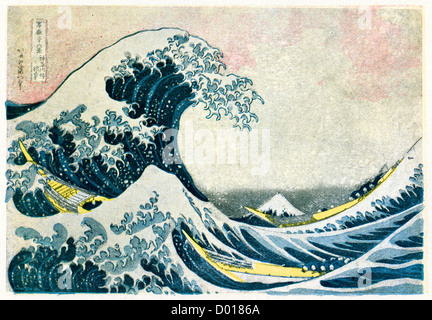 Die große Welle vor Kanagawa, auch bekannt als die große Welle oder einfach The Wave, ein Holzschnitt von Hokusai Stockfoto