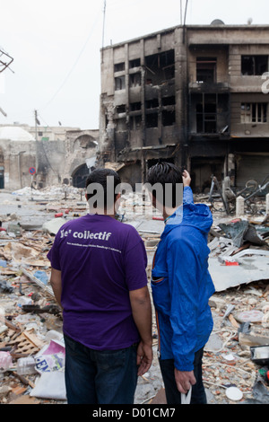 22. Oktober 2012 - Aleppo, Syrien: Kriegsschäden in der Altstadt. Stockfoto