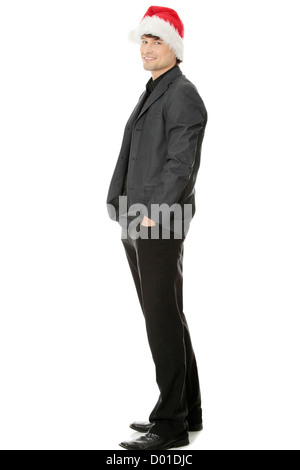Gut aussehender Geschäftsmann in Weihnachten hat Stockfoto