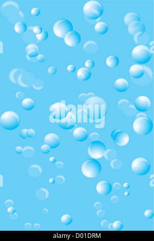 Blauwasser-Hintergrund mit bubbles Stockfoto