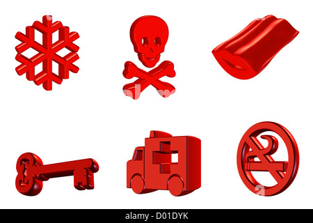 3D verschiedene Symbole Stockfoto