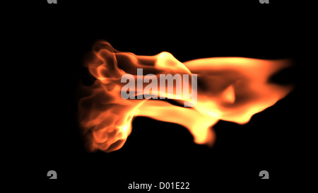 Feuer Flammen enge gegen Schwarz, Grafik-Design-element Stockfoto