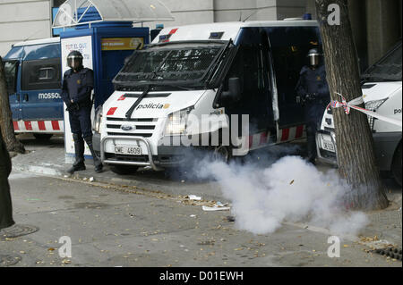 Barcelona, Spanien. 14. November 2012. Kundgebung gegen Sparpolitik im Zentrum Stadt. Bildnachweis: Esteban Mora / Alamy Live News Stockfoto