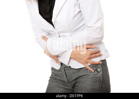 Frau mit Magen-Probleme Stockfoto