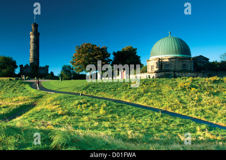 Nelson Monument und das City Observatory, Calton Hill, Edinburgh Stockfoto