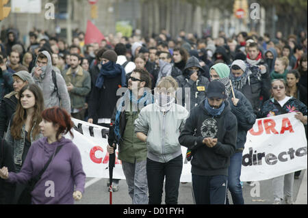 Barcelona, Spanien. 14. November 2012. Kundgebung gegen Sparpolitik im Zentrum Stadt. Bildnachweis: Esteban Mora / Alamy Live News Stockfoto