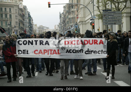 Barcelona, Spanien. 14. November 2012. Kundgebung gegen Sparpolitik im Zentrum Stadt. Bildnachweis: Esteban Mora / Alamy Live News Stockfoto