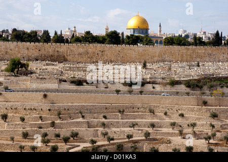 Blick vom Ölberg auf Jerusalem. Stockfoto