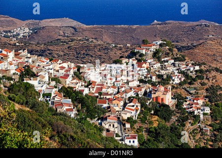 Ioulida, die Hauptstadt von Kea mit traditionellen kykladischen Architektur, befindet sich auf dem Festland von der Insel in Griechenland gebaut Stockfoto