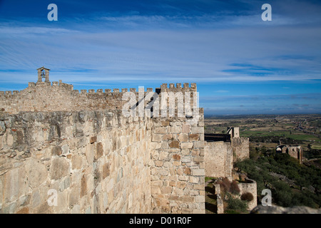 Burgmauern, Trujillo, Extremadura, Spanien Stockfoto