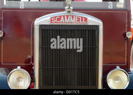 Vorderen Heizkörper der traditionellen alten LKW Lastwagen, Scammell Stockfoto