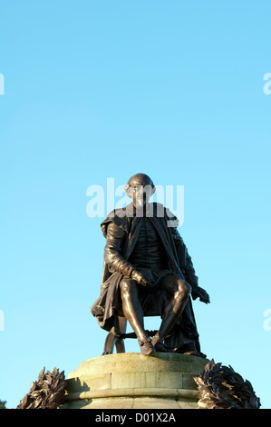 William Shakespeare Statue, Gower Memorial, Stratford Warwickshire, UK Stockfoto