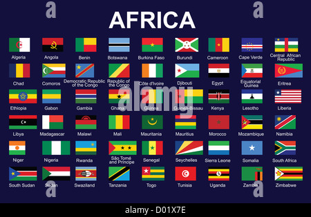 Satz von genaue Flags von Afrika Stockfoto