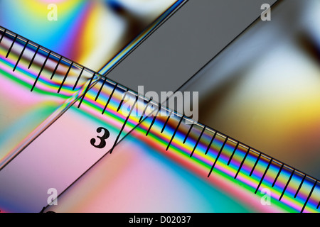 Kreuz-Polarisation Plastiklineal Stockfoto