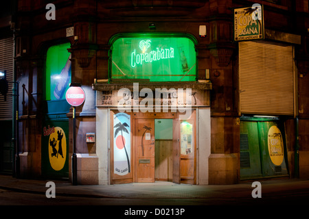 Externen Schuss von Eingang der Copacabana Latin Club und Bar auf Dale Street im Northern Quarter, Manchester. Stockfoto