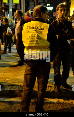 Demonstrationen & Generalstreik in Barcelona. Iaioflautas, Veteranen Demonstranten Stockfoto