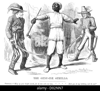 Die echte Othello. Politische Karikatur über die Sklaverei und den amerikanischen Bürgerkrieg, 1861 Stockfoto