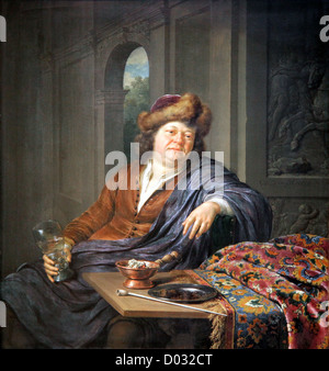 Der Trinker (1708) des niederländischen Malers Willem van Mieris (1662-1747).18.-Jahrhundert-Maler aus den Niederlanden.Sohn von Frans van Mieris dem Älteren. Stockfoto