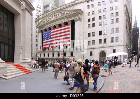 Der New York Stock Exchange im Finanzviertel von Manhattan New York Unterstadt Stockfoto