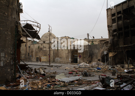 22. Oktober 2012 - Aleppo, Syrien: Kriegsschäden in der Altstadt. Stockfoto