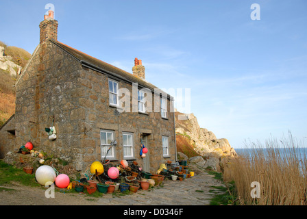 Fischerhaus, Penberth Cove, West Penwith, Cornwall, England, UK Stockfoto