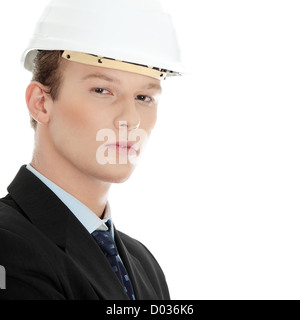 Junger Ingenieur im Helm Stockfoto