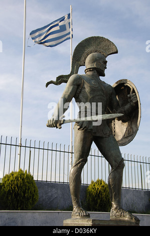 Leonidas i. († 480 v. Chr.). Griechischen Helden-König von Sparta. Führung in der Schlacht bei den Thermopylen. Denkmal (1968). Sparta. Griechenland. Stockfoto