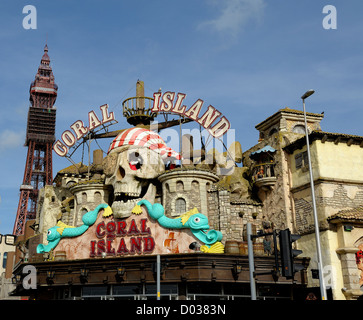 Koralleninsel Spielhalle Blackpool England uk Stockfoto