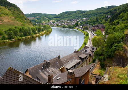 Die Stadt Cochem an den Ufern der mosel Stockfoto