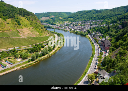 Die Stadt Cochem an den Ufern der mosel Stockfoto