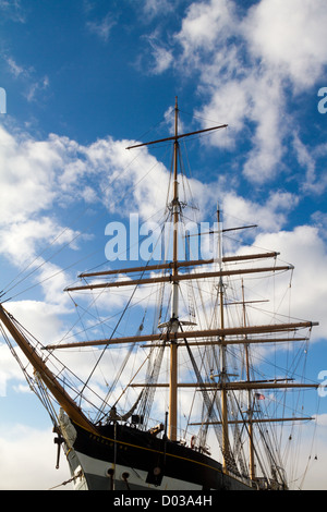 Segelschiff Balclutha angedockt, in San Francisco, Kalifornien Stockfoto