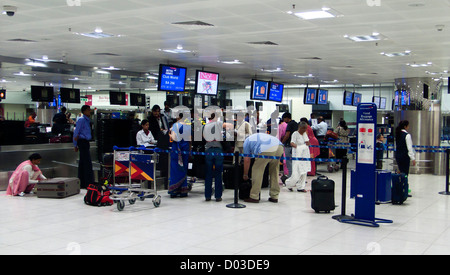 Check-in Linien Indira Gandhi Internationaler Flughafen Delhi Indien Stockfoto