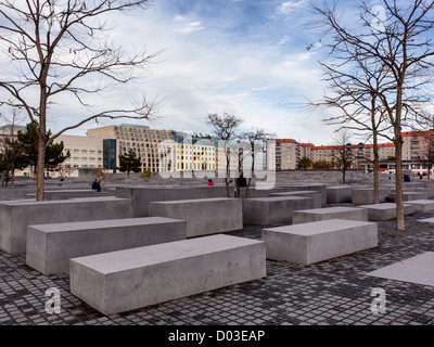 Holocaust-Mahnmal, entworfen von Peter Eisenman - andersartiges der Juden, die von Nazis, während Weltkrieg ll getötet wurden Stockfoto