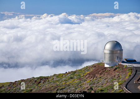 Roque de Los Muchachos Observatorien auf La Palma-Kanarische Inseln-Spanien Stockfoto