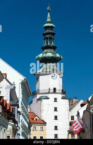 Der Heilige Michael Torturm in Bratislava, die Hauptstadt der Slowakei. Stockfoto