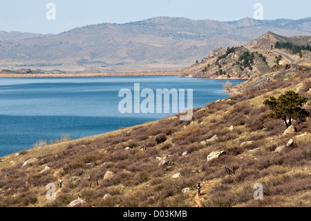 USA, CO, Larimer Co, Fort Collins. 6. 5 Meilen lange Horsetooth Reservoir Stockfoto