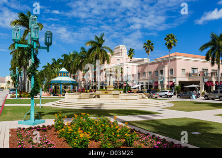 Plaza Real im Mizner Park Entwicklung, Boca Raton, Treasure Coast, Florida, USA Stockfoto