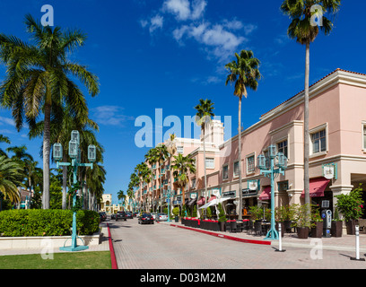 Plaza Real im Mizner Park Entwicklung, Boca Raton, Treasure Coast, Florida, USA Stockfoto