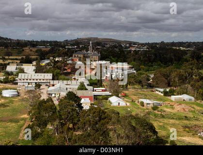 Salesian College Rupertswood, Sunbury, nördlich von Melbourne (Rückansicht von erhöhten Position). Stockfoto