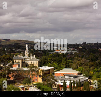 Salesian College Rupertswood, Sunbury, nördlich von Melbourne (Rückansicht von erhöhten Position). Stockfoto