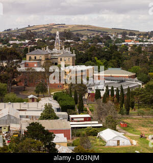 Salesian College Rupertswood, Sunbury, nördlich von Melbourne (Rückansicht von erhöhten Position). Stockfoto