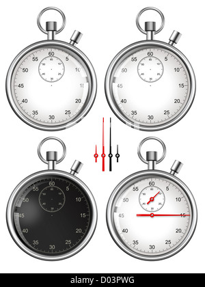 Satz von Stoppuhren und Teile für Ihr Design bereit. Abbildung. Stockfoto