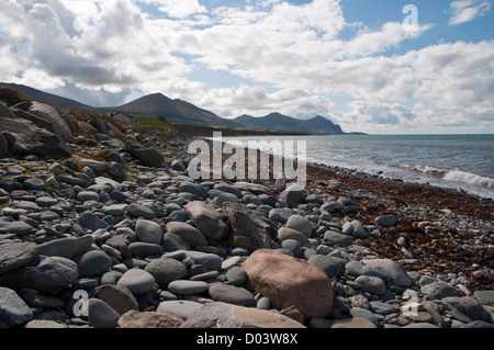 Aberdesach Lleyn Halbinsel North Wales Bwlch Mawr, Gyrn Goch, Gyrn Ddu und Yr eIFL.net in die Ferne blickt. Stockfoto