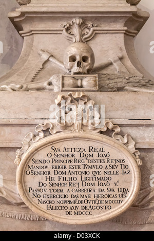 Dom Antonio Grab in den Kindern der Palhava Kapelle. Kloster São Vicente de Fora. Lissabon, Portugal Stockfoto