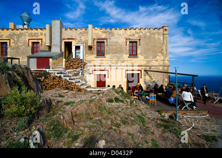 Terrassa del Restaurant del Far de Cap de Creus. Cadaqués (Costa Brava). Alt Empordà. Provinz Girona. Catalunya. Spanien Stockfoto